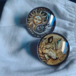 2D Acrylic Metal Pin Pair